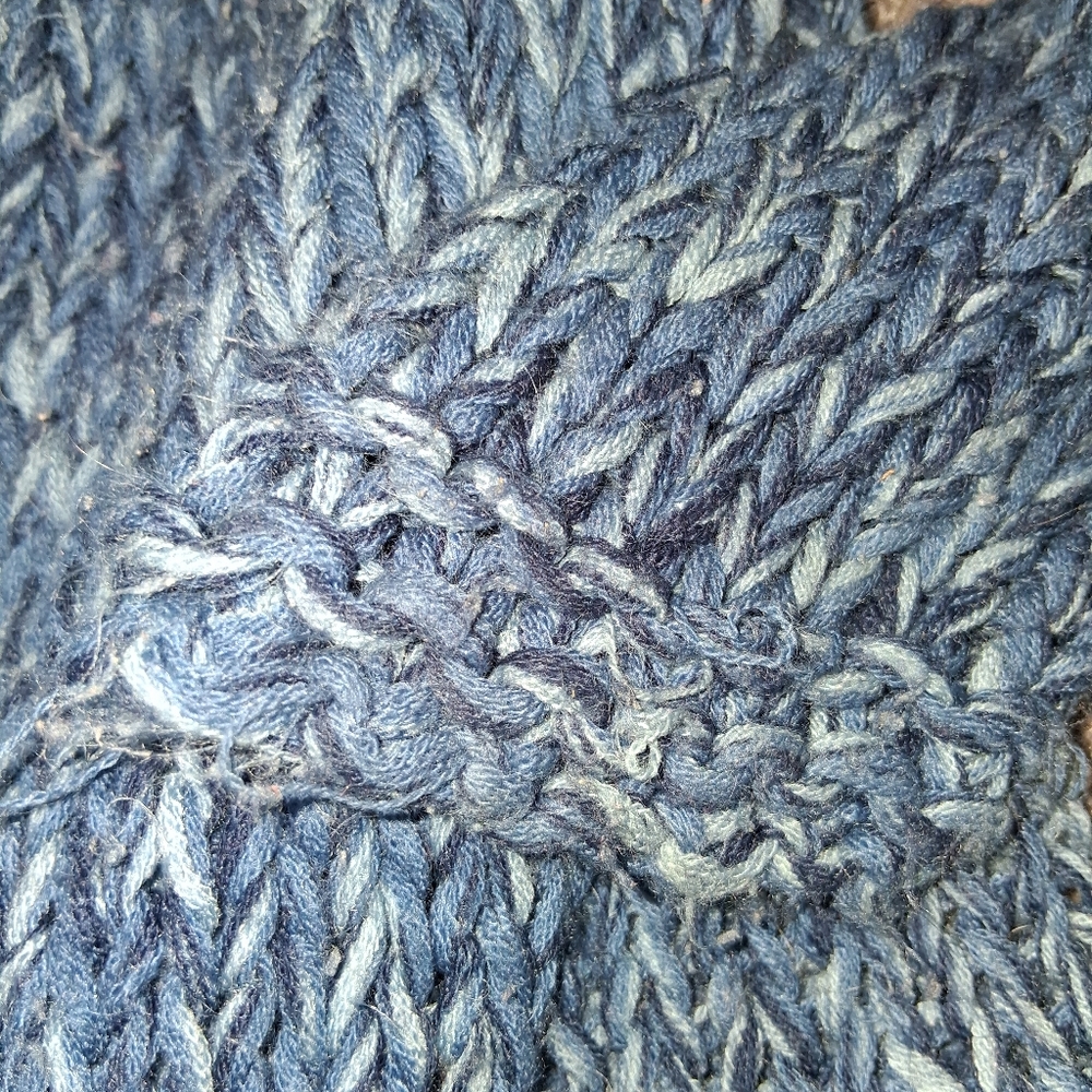 Hippie Laundry Blue Knit Women's Cardigan crocheted - Picture 3 of 3